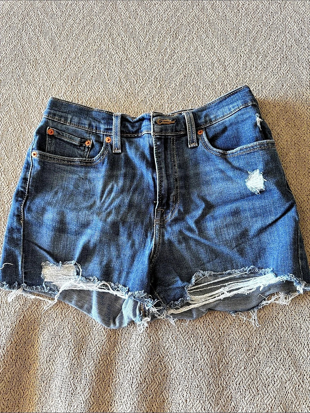 Levi's High Rise Shorts Jean Shorts Blue Waist 28